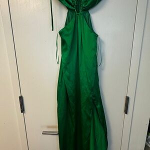 Nicholas Vibrant Green Satin Gown